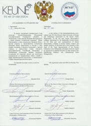 Соглашение об открытии Международной школы KEUNE Design в Московском государственном университете дизайна и технологии